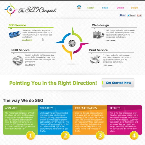 Create the next website design for The SEO Compass