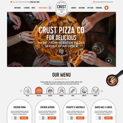 Circular website for pizza