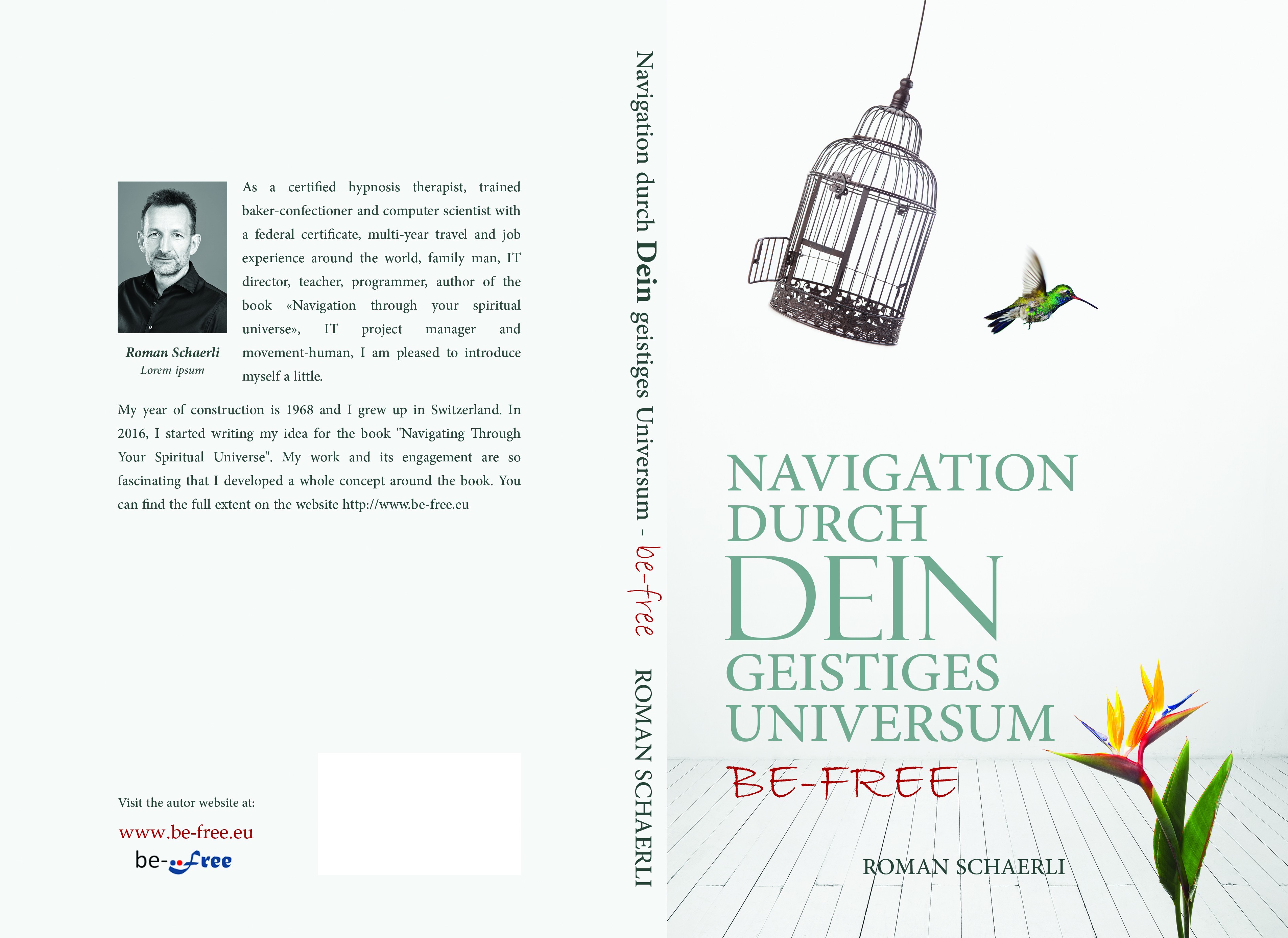 Create a simple, impressive book cover for the title "Navigation through your spiritual universe"