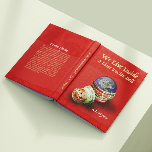 "We Live Inside A Giant Russian Doll" book cover design