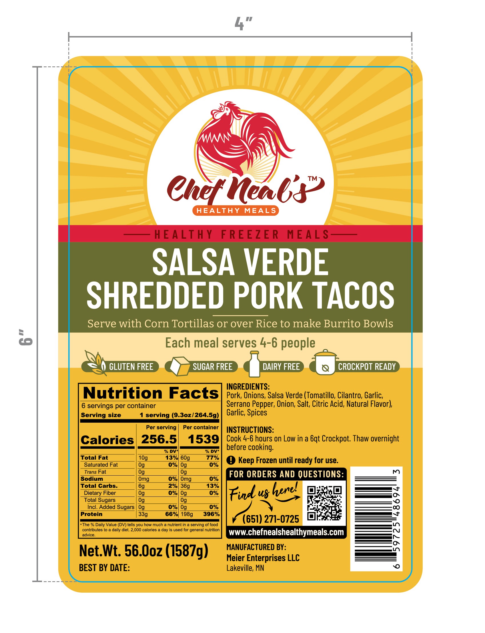 Create labels to sell my Healthy Crockpot Freezer Meals