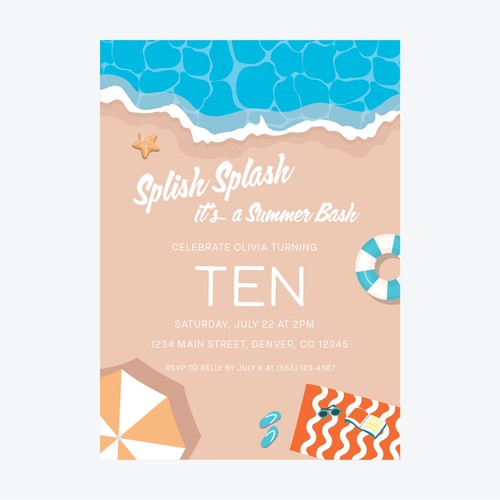 Splish Splash Kids Birthday Invite