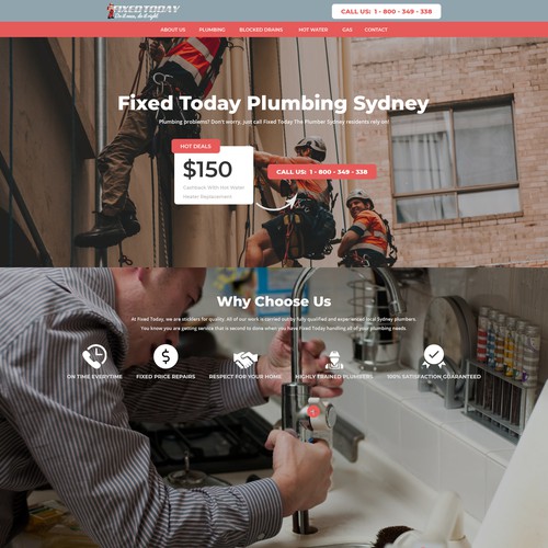 Fixed Today Plumbing Website Redesign