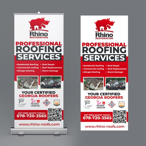 Rhino Restoration Roll Up Banner
