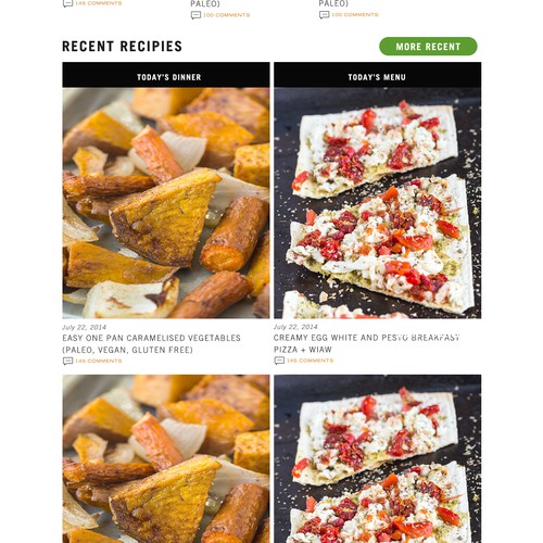 Home page design for bigman's recipe