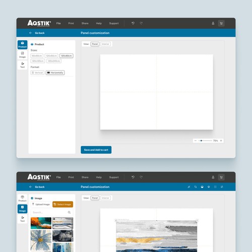 Web app and Landing page design for new professional Webshop.