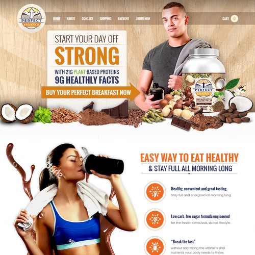 Final Home Page Design for Breakfast Protein