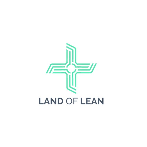 Create a professional fitness/health brand mark for Land of Lean