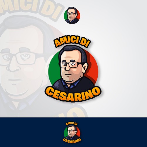 cartoon logo for Amici di Cesarino to remember his figure and spread his political idea to young people