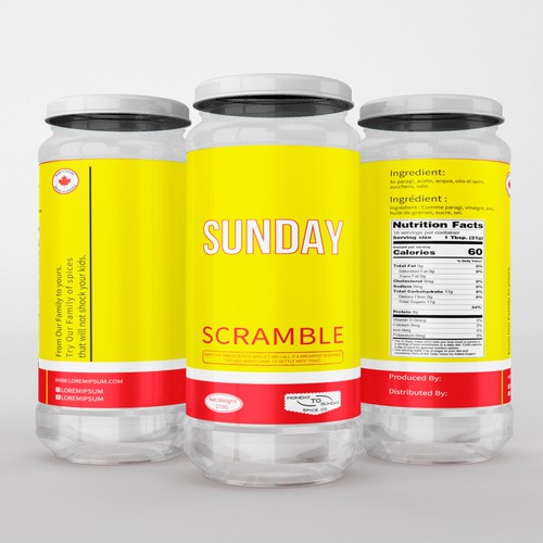 Jar packaging label Design
