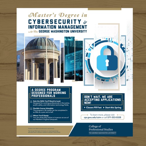 University Division needs Engaging Print Ad for Cybersecurity Master's Program