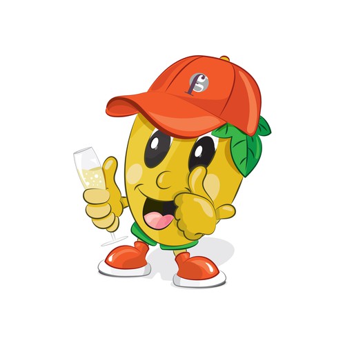 Mascot for a kids grape sparkling juice