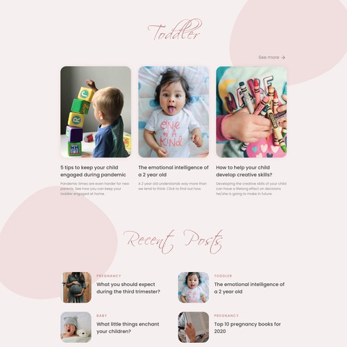 Home Page Concept For Pregnancy Blog