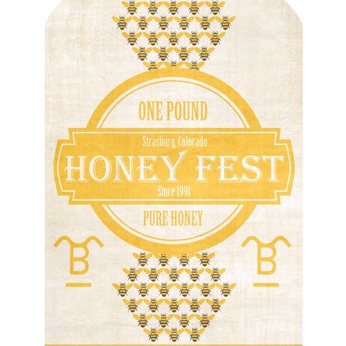 Vintage, whimsical, Honey Label for our Annual HoneyFest Event.