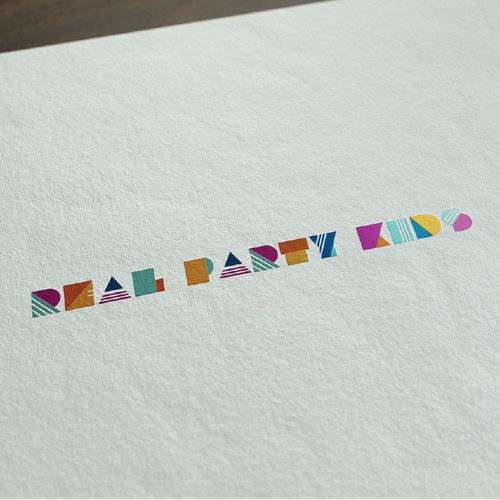 fun colourful kids party logo