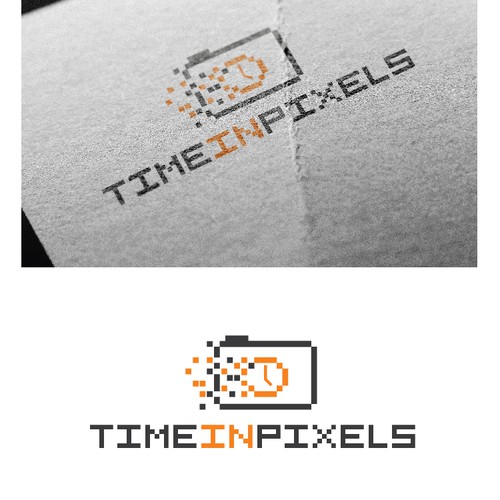 logo concept for time in pixels