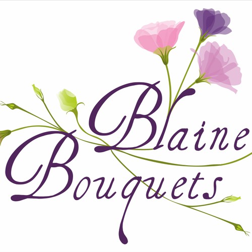 Create a fun colorful elegant logo for Blaine Bouquets