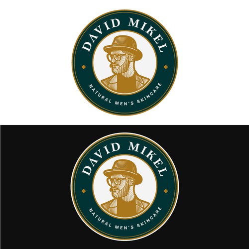 Vintage logo for men's skincare product