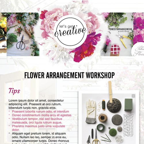 Class notes for a Floral Arrangement Worskshop