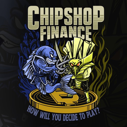 Fish Vs Chips COMBAT T-shirt design for Chipshop Finance