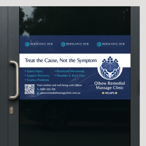 Professional door signage for Remedial massage clinic