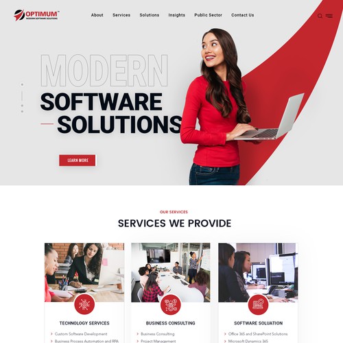 New a modern new web design for our IT/Software company