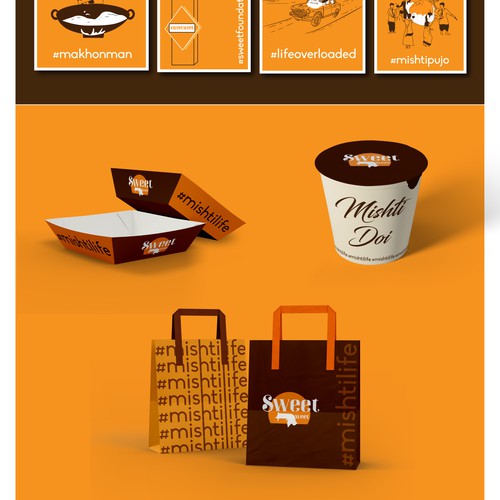 Brand & Packaging design for an Indian based sweet brand.