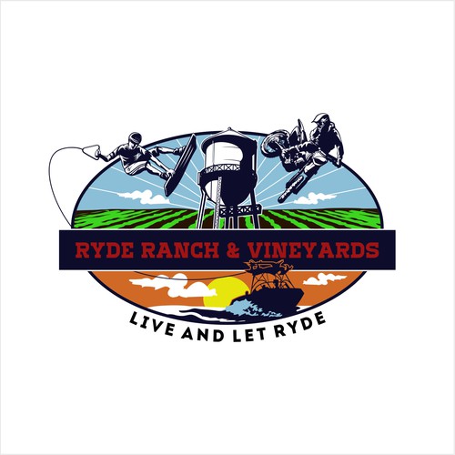Winner Ryde Ranch & Vineyards Logo Design