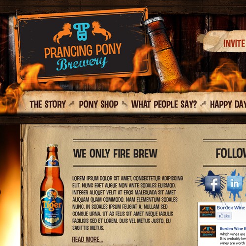 Website design for prancingponybrewery.com.au