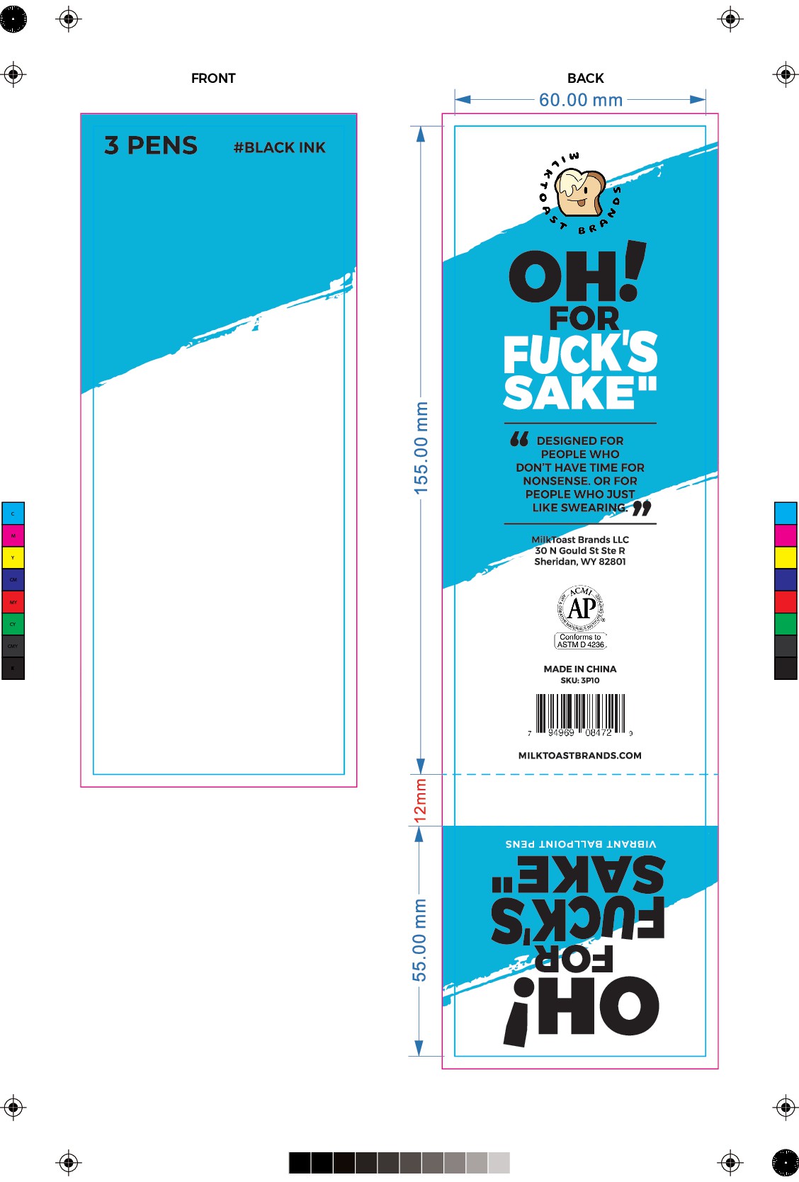 Packaging Design for Snarky Pen Set