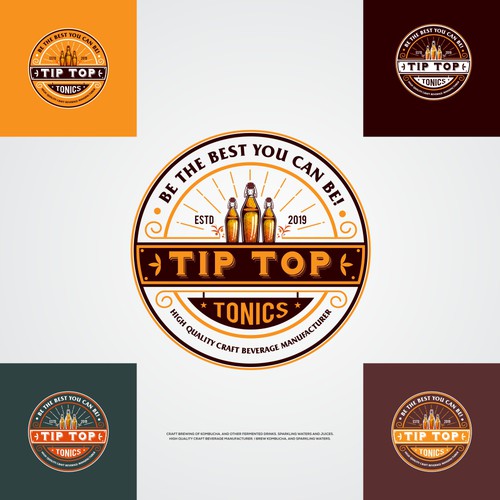 Tip Top Tonics Logo and Brand Identity Design