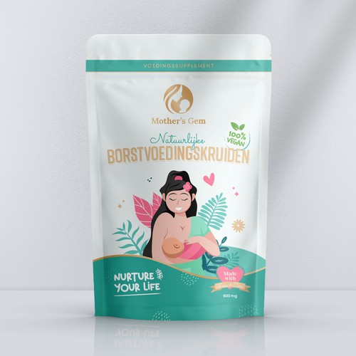 Packaging Design for Mother's Gem - Breastfeeding Dietary Supplements