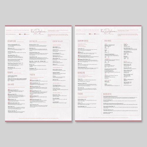 Menu design