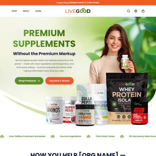 Nutritional Supplement Company Website