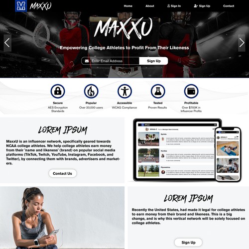 MaxxU Website Design