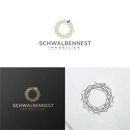 Graphisches Nest-Logo für hochwertige Immobilien