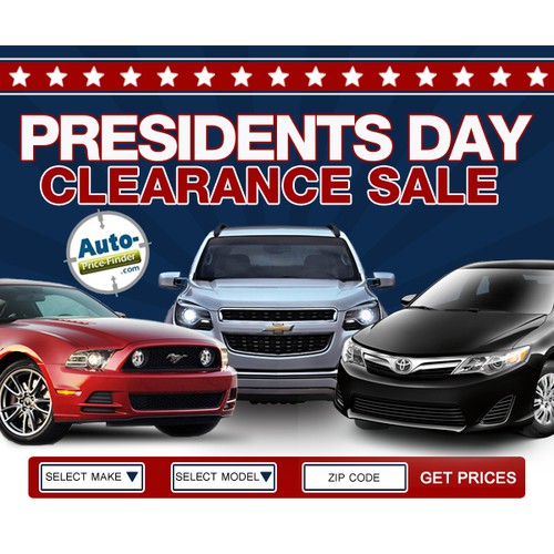 Banner ad for a Cool Automotive Company - Presidents Day Banner Ad