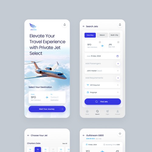 app design for Business Jet company