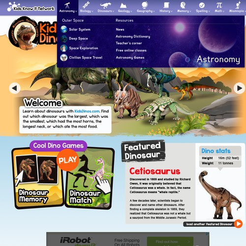 Kids Dinos Website Re-design