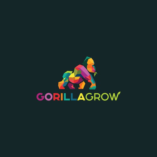 Geometric Low poly gorilla design