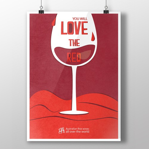 poster design for the presentation of wine