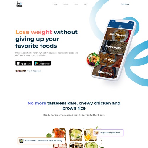 Landing Page - Healthy Food App