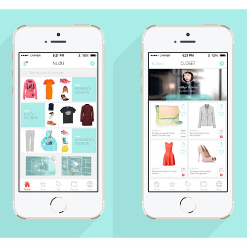 Create a new design for the next big fashion app.