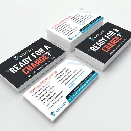 Business card format/size flyer for handing out to potential customers