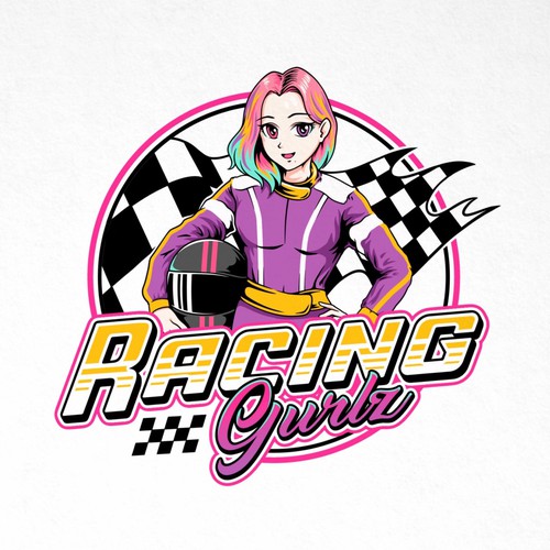 Anime style logo designs for Women Racing Shop
