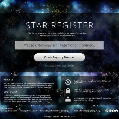 Star Registry Website (simple task)