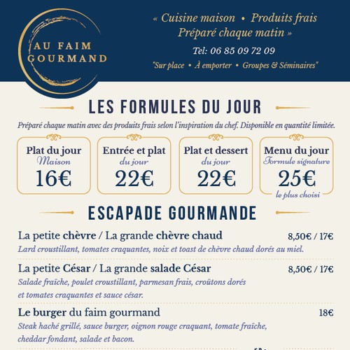 Menu design for restaurant