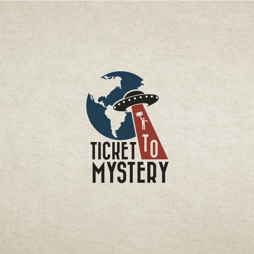 Vintage travel logo for a interactive mystery game business.