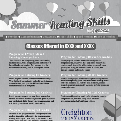 Elementary Flyer Concept Needed to Advertise Summer Reading Programs