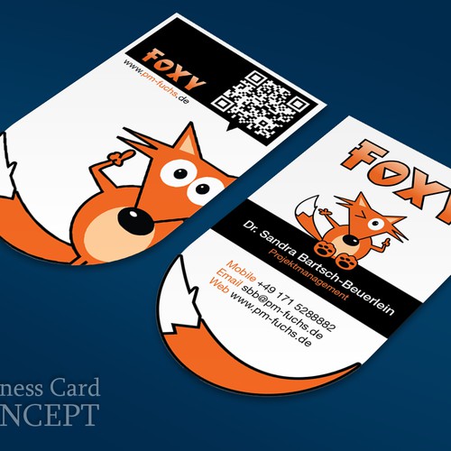 Foxy Fox Business Card for business with serious contents presented in funny way